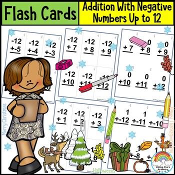 Image result for Maths Negative Numbers Flash Cards