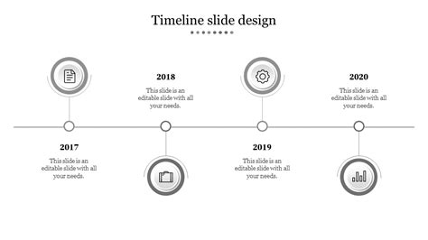 Best Timeline Slide Design With Four Nodes Template
