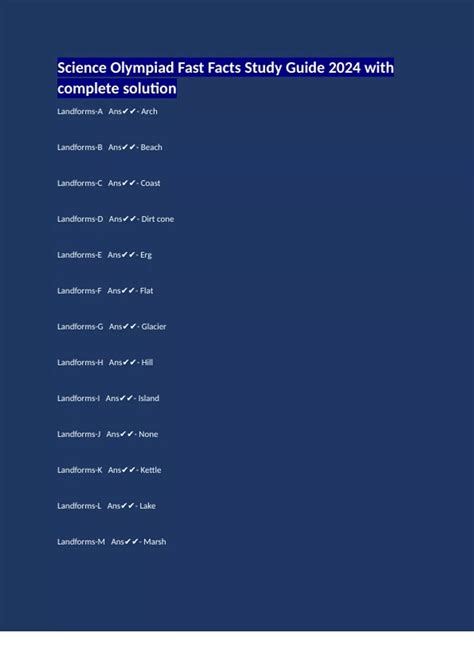 Image result for Fast Facts Science Olympiad Practice Test