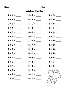 Image result for Practice Sheet for Addition