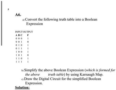 Boolean Expression Solved through Truth Table に対する画像結果
