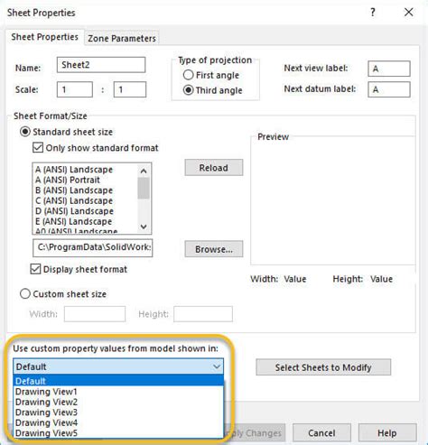 Image result for SolidWorks Drawing Properties Table