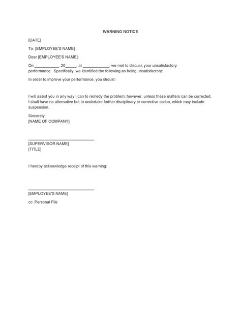 Image result for Employee Warning Notice