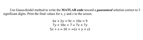 Image result for Gauss-Seidel Method Matlab Code