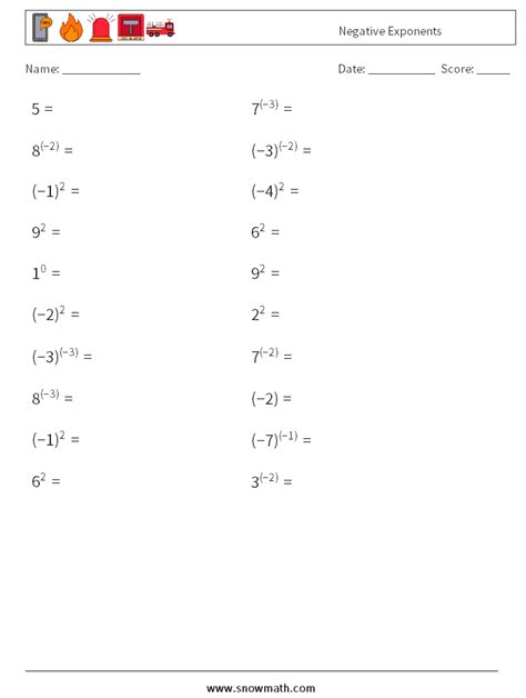 Image result for Multiply Negative Numbers Exponents Worksheet