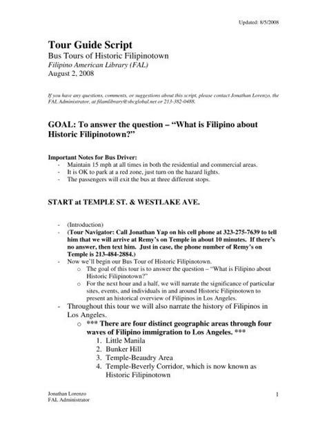 Afbeeldingsresultaten voor Tour Script Sample