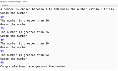 Toradh íomhá ar Number Guessing Game Java Project