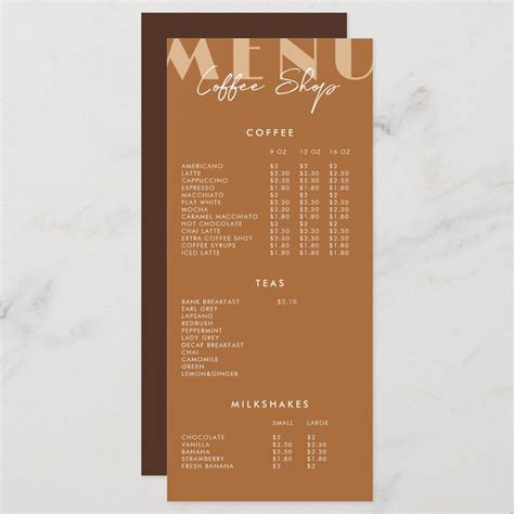 Simple Coffee Shop Menu に対する画像結果