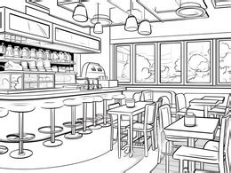Toradh íomhá ar Restaurant Coloring Pages Printable
