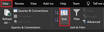 Image result for Excel Sort by Command Button