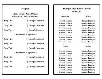 Image result for Elementary Concert Program Template