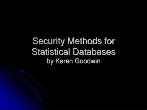 Toradh íomhá ar Statistical Database Security Topics for PPT