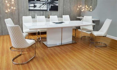 Leah White Modern Rectangular Dining Table