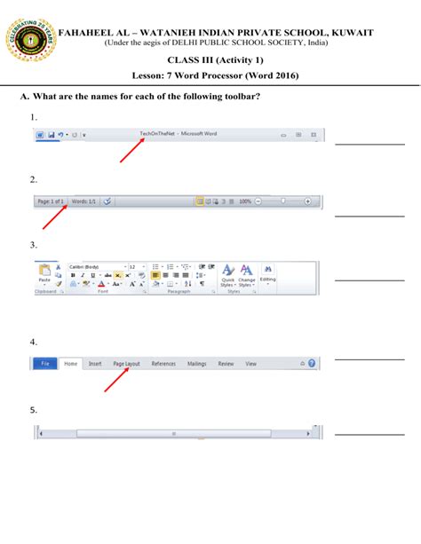 Afbeeldingsresultaten voor Word Processor Worksheet