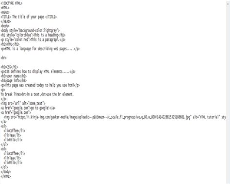 Toradh íomhá ar HTML Coding Sample
