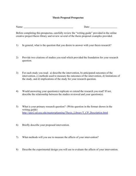 Image result for Project Prospectus Example