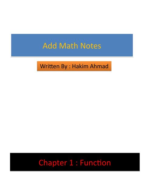 Image result for Simple Note for Functions Add Maths