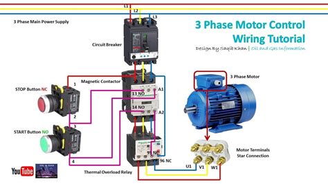 Image result for 3 Phase Motor Control Circuit Diagram