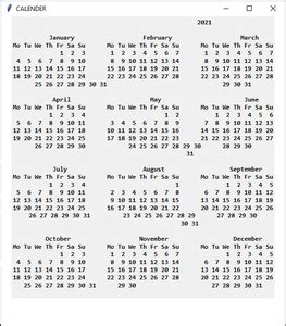 Afbeeldingsresultaten voor Python-Tk Calendar Example