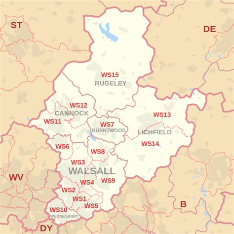 Image result for West Midlands Postcode Map