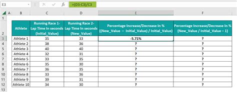 Image result for Percentage Change Formula Excel