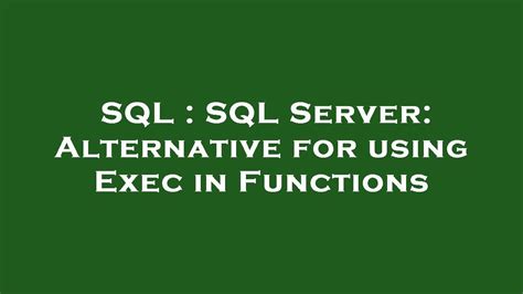 Image result for Exec SQL Server