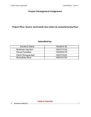 Project Plan Assignment に対する画像結果