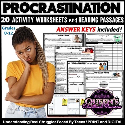 Afbeeldingsresultaten voor Procrastination Help Worksheets