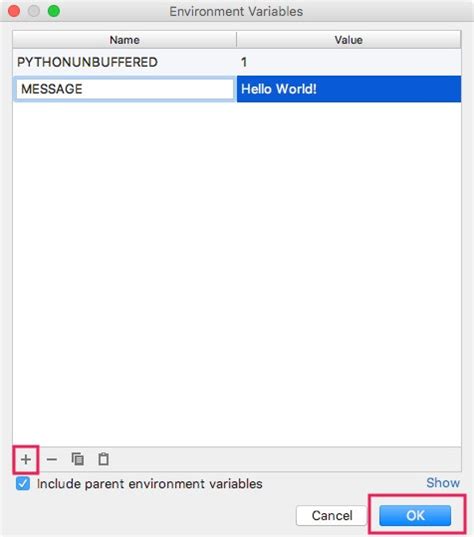 PyCharm Environment Variables に対する画像結果