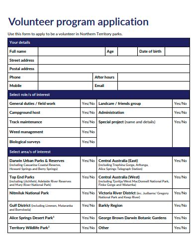 Image result for Program Application Sample PDF