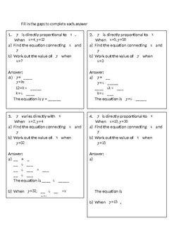 Direct Proportion Worksheet に対する画像結果