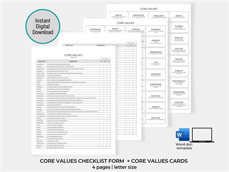 Image result for Identifying Core Values Worksheet