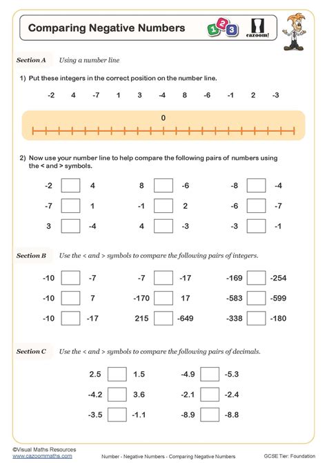 Image result for Negative Numbers Worksheet with Answers Hard