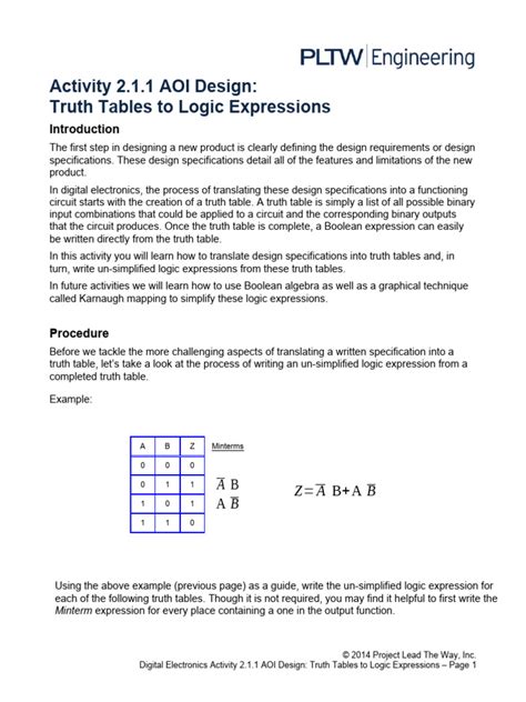 Toradh íomhá ar Creating Truth Tables