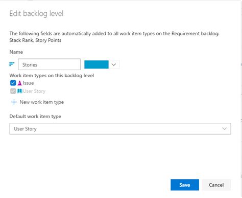 Azure DevOps Backlog Levels માટે ઇમેજ પરિણામ