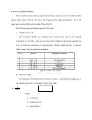 Image result for Statistical Treatment of Data Sample