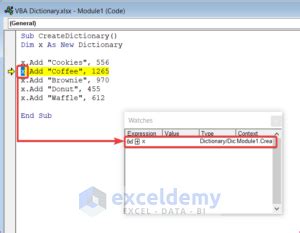 Image result for Dictionary in Visual Basic Excel