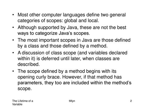 Toradh íomhá ar Scope and Lifetime Java Program Code