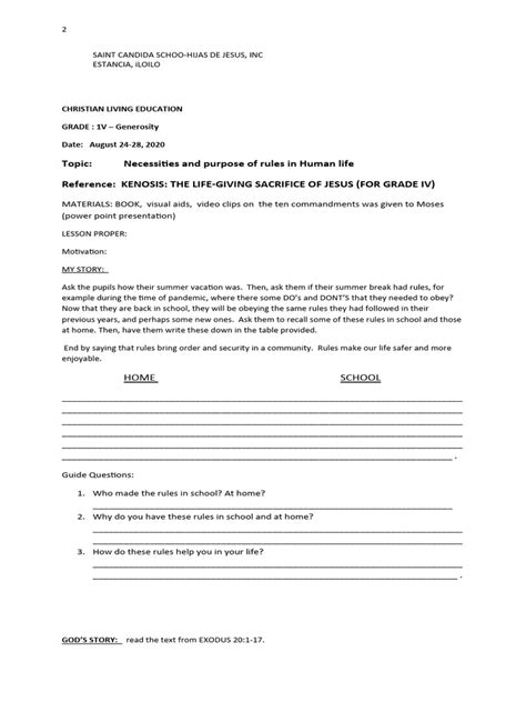 Image result for CLE Lesson Plan Example