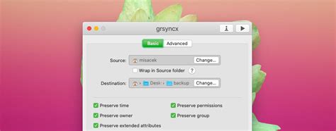 Toradh íomhá ar GUI Rsync Mac