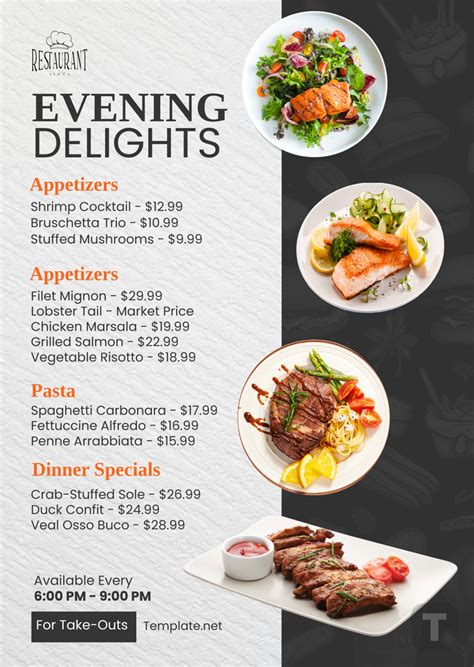 Image result for Menu for Dinner