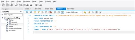 Image result for How Import SQL Query in Workbench