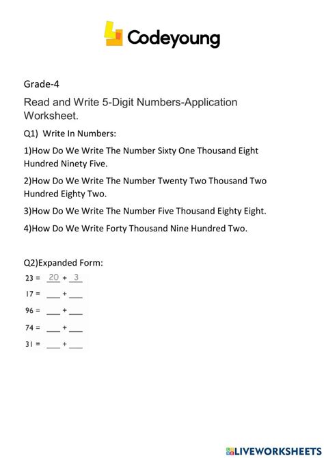 Image result for 6 Digit Number Names Worksheet