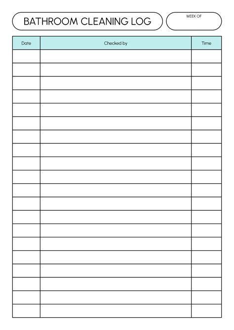 Toradh íomhá ar Restroom Service Log