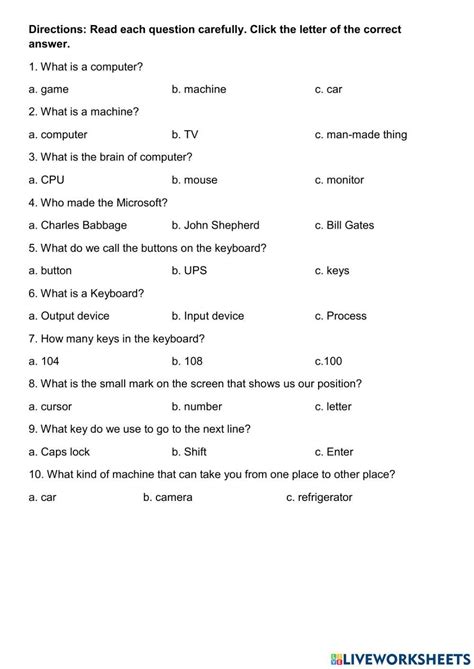 Worksheet On Computer Studies に対する画像結果