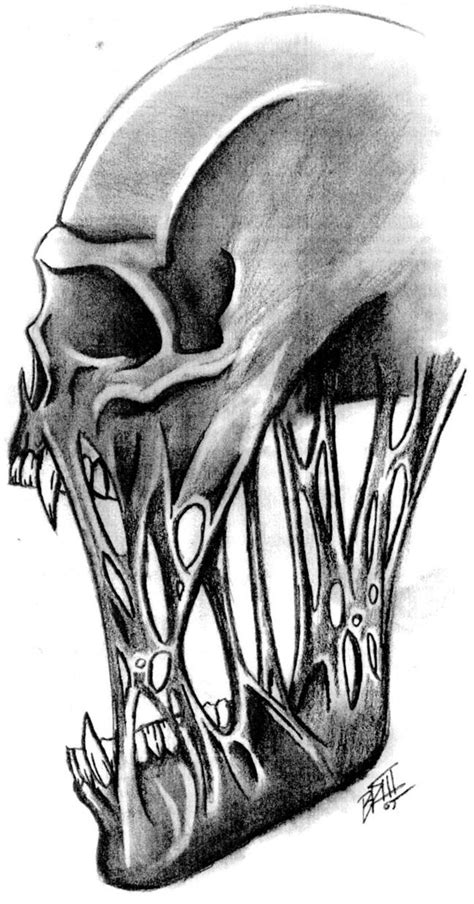 Afbeeldingsresultaten voor Alien Skull Drawing Reference