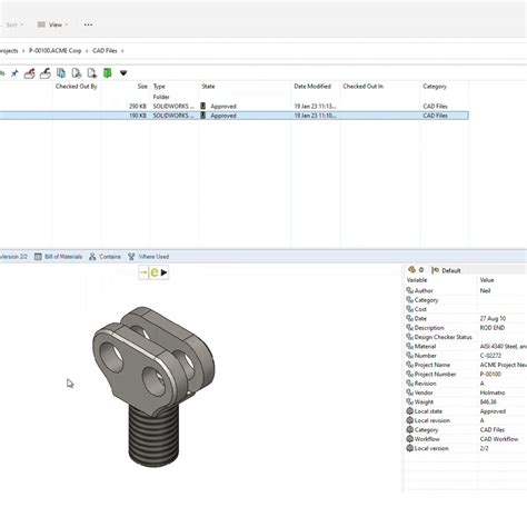 Image result for SolidWorks PDM Workflow in Preview Window