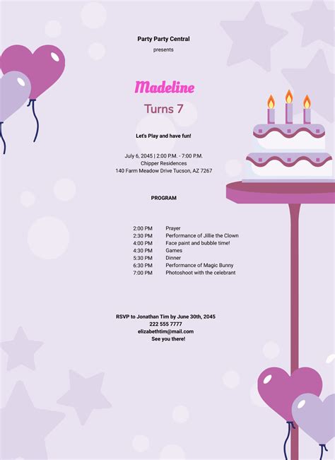 Image result for Birthday Party Program Sample Template