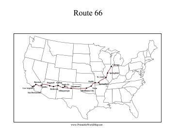 Image result for Printable Route 66 Map