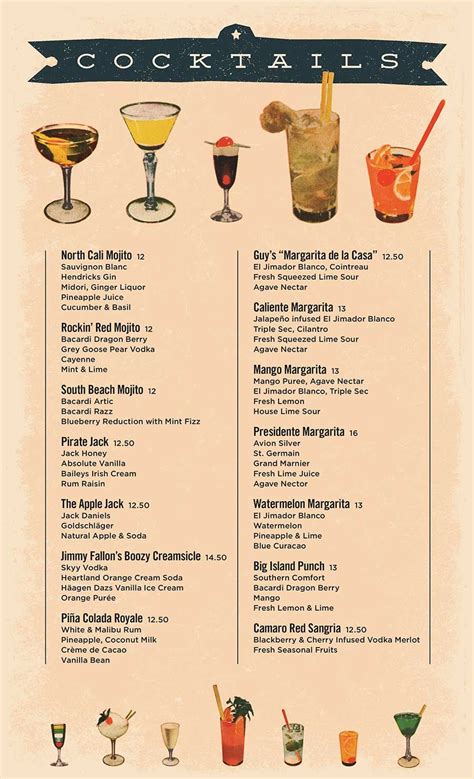 Simple Cocktail Menu に対する画像結果